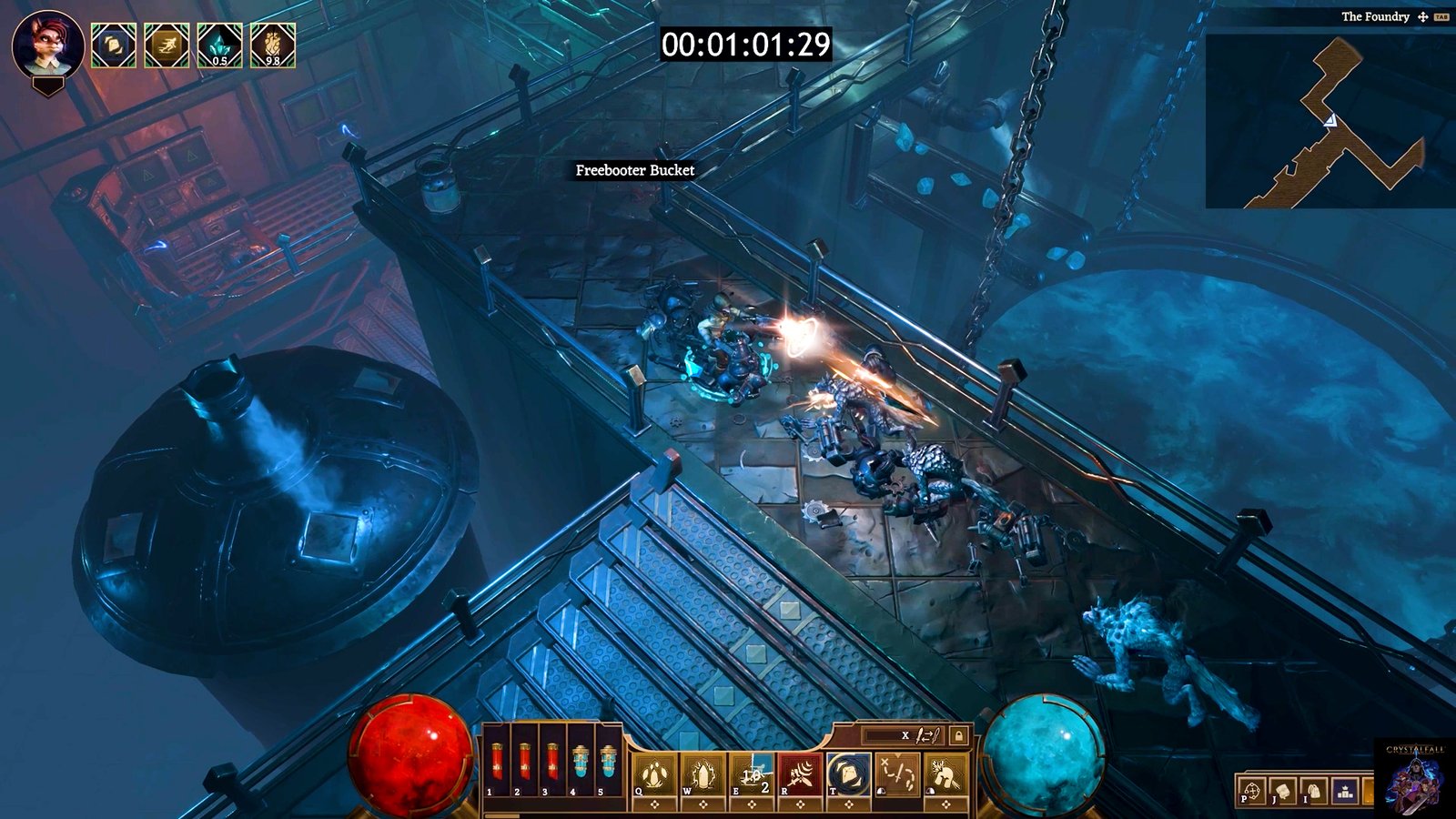 Crystalfall dungeon fighting