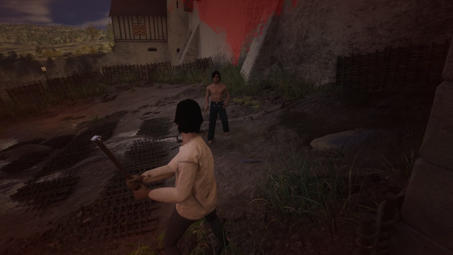 Using a mace during battle