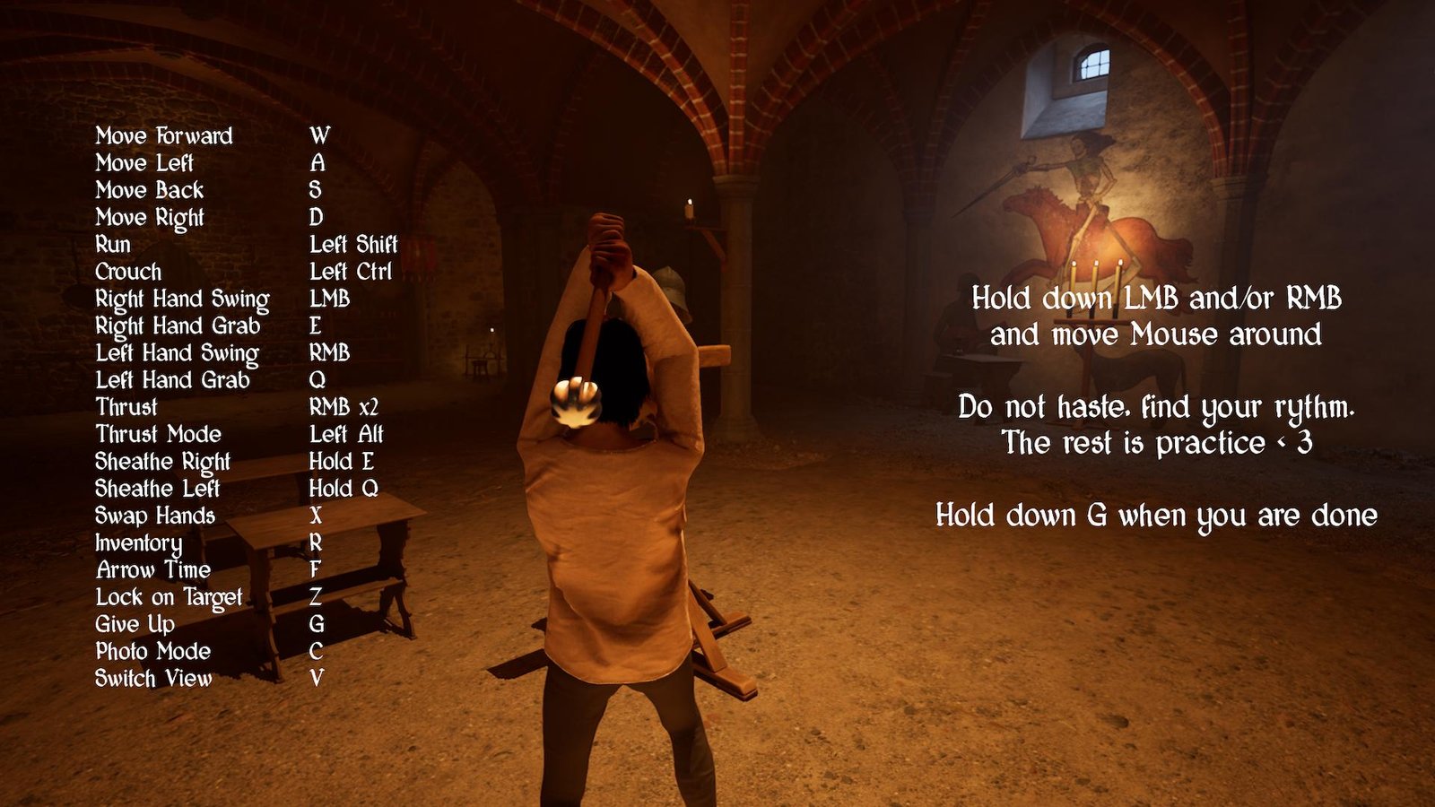 Practicing moves with the Mace