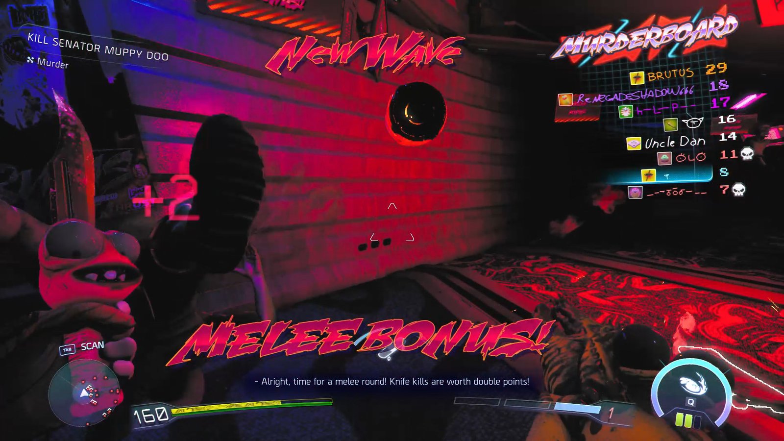 The melee round offers a 2x bonus
