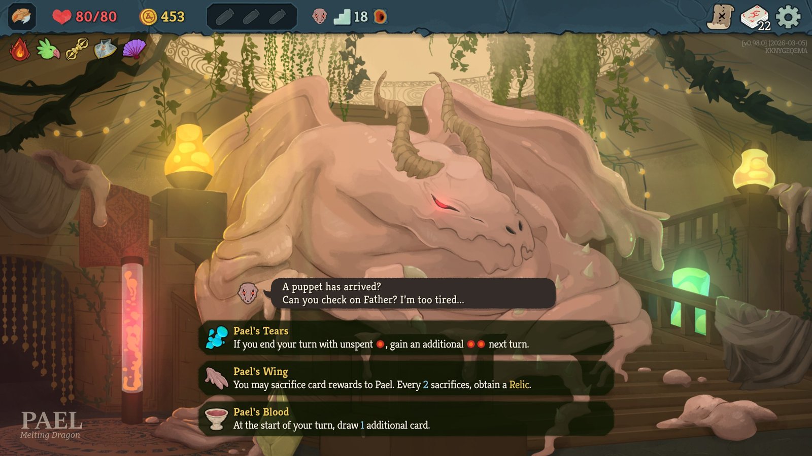 An Ancient encounter with Pael in Slay the Spire 2