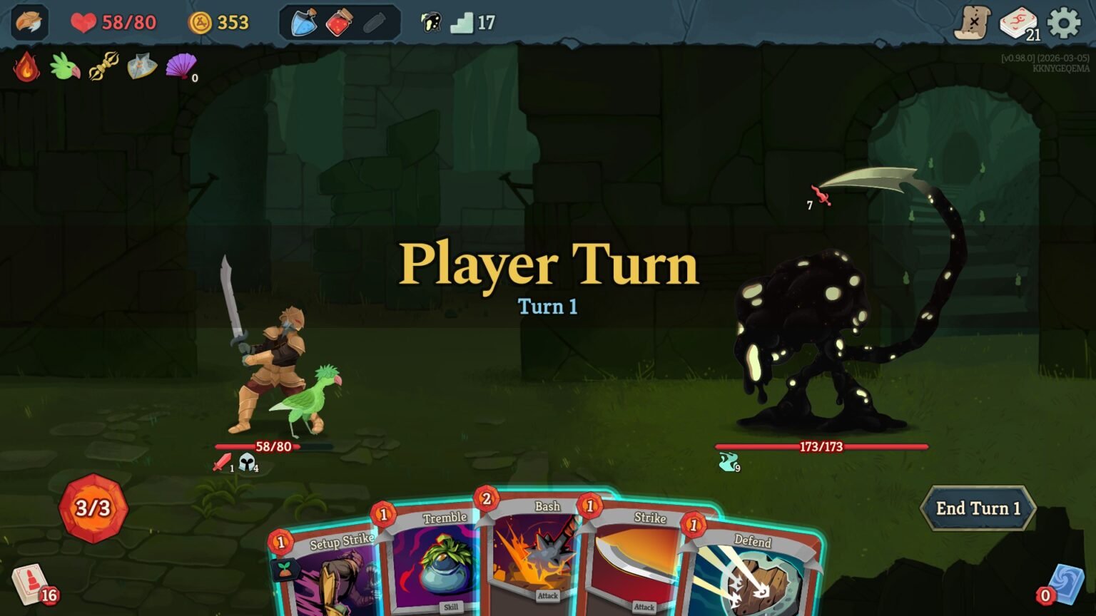 The start of the Vantom fight in Slay the Spire 2