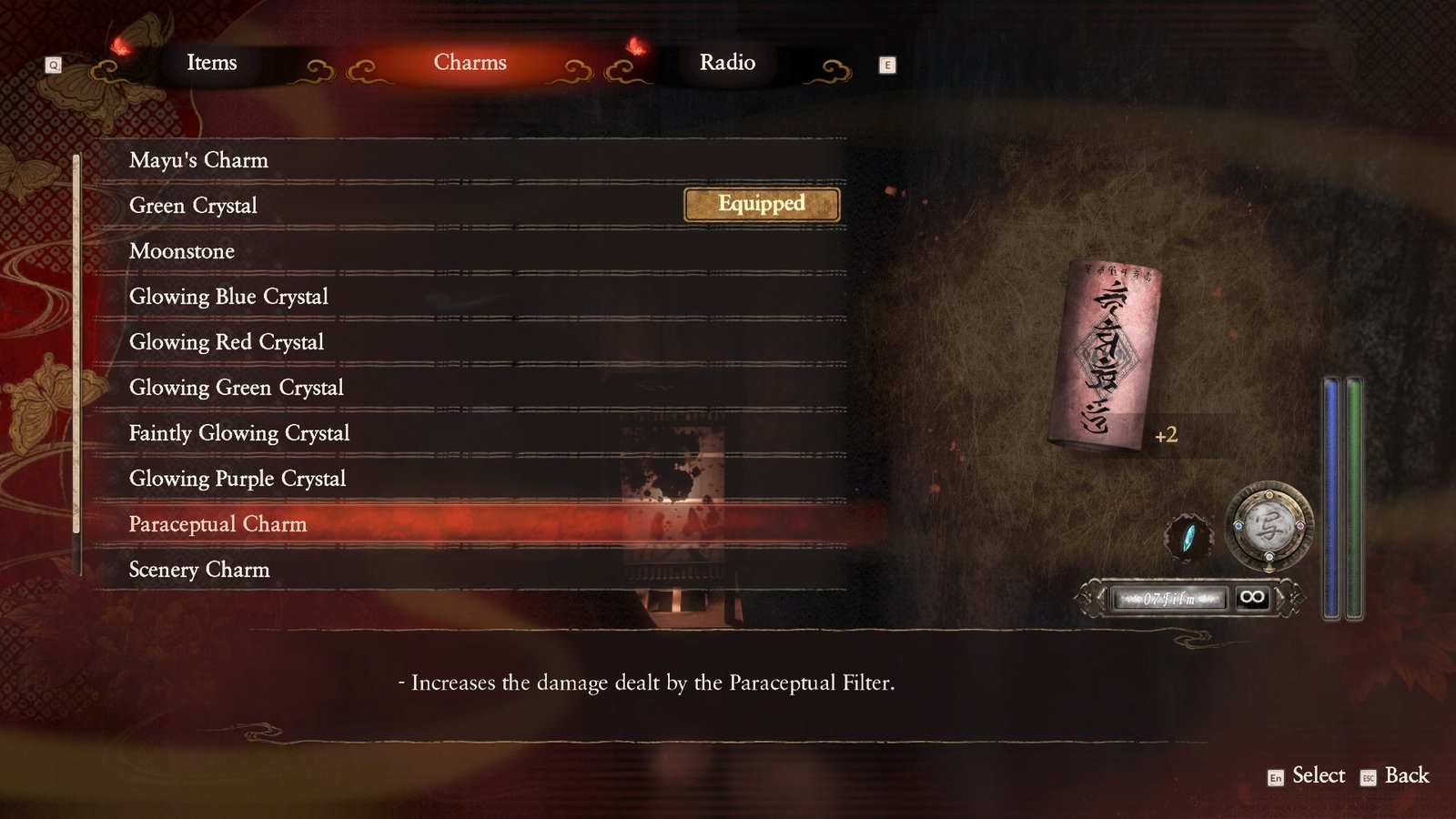 Fatal Frame 2 Camera Obscura Paraceptual Charm