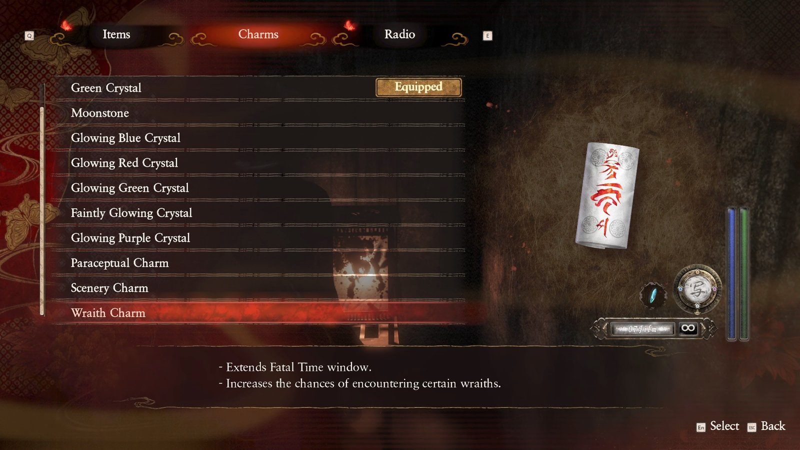 Fatal Frame 2 Wraith Charm