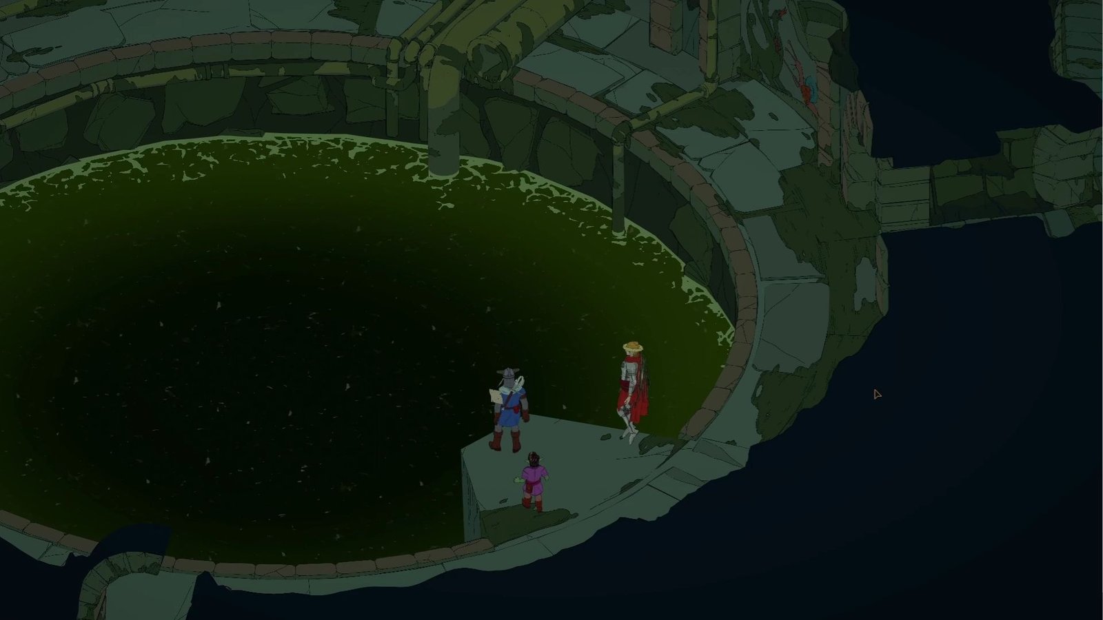 Esoteric Ebb image with the Cleric and his party in front of a well