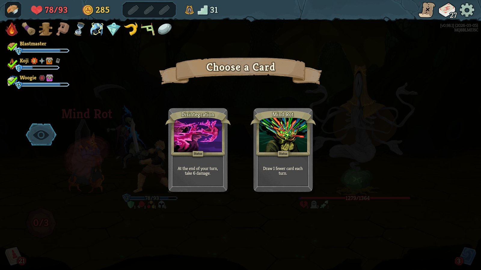 Two curse options from the Knowledge Demon