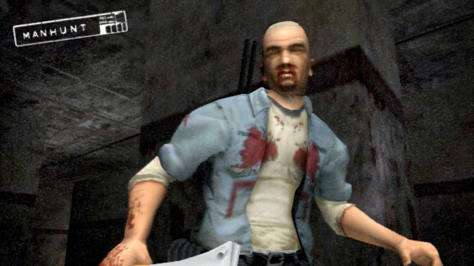 Guy holding a butcher knife for Manhunt