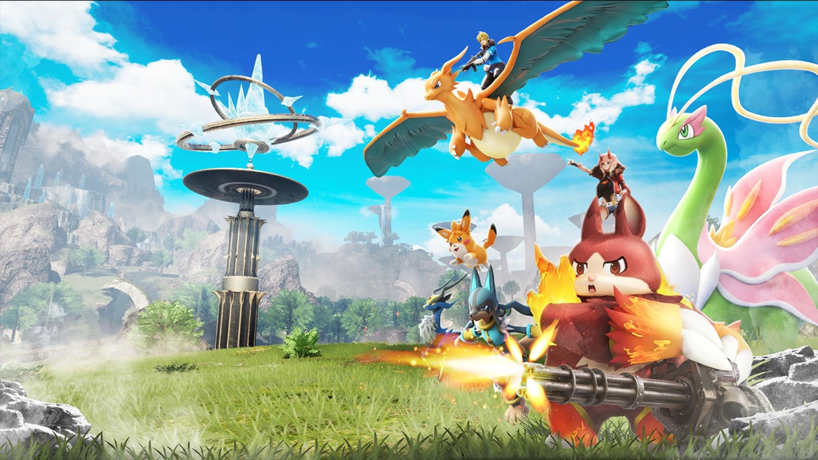 various creatures from Pickmon, a game that is not Palworld