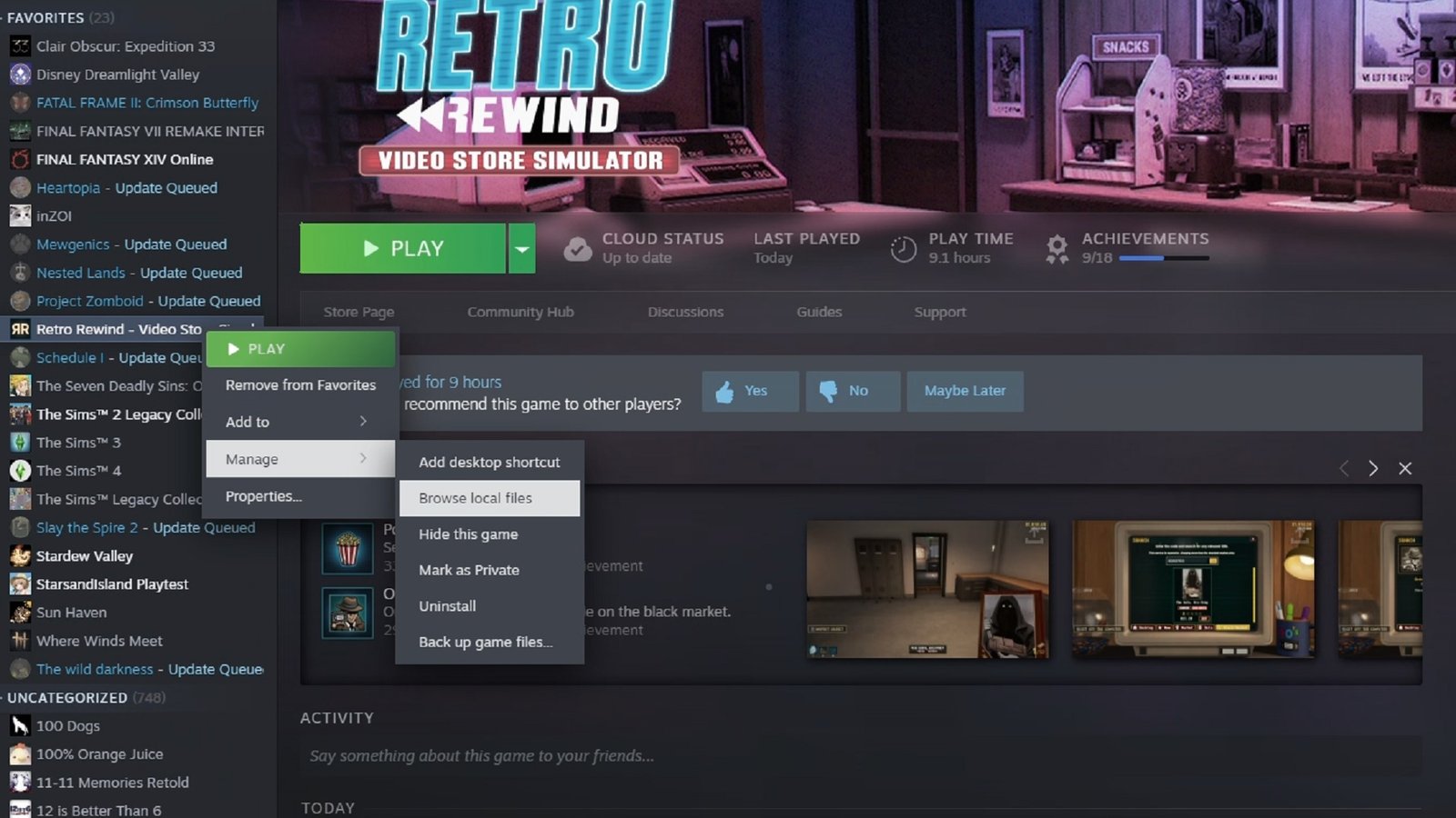 Retro Rewind Browse Local Files