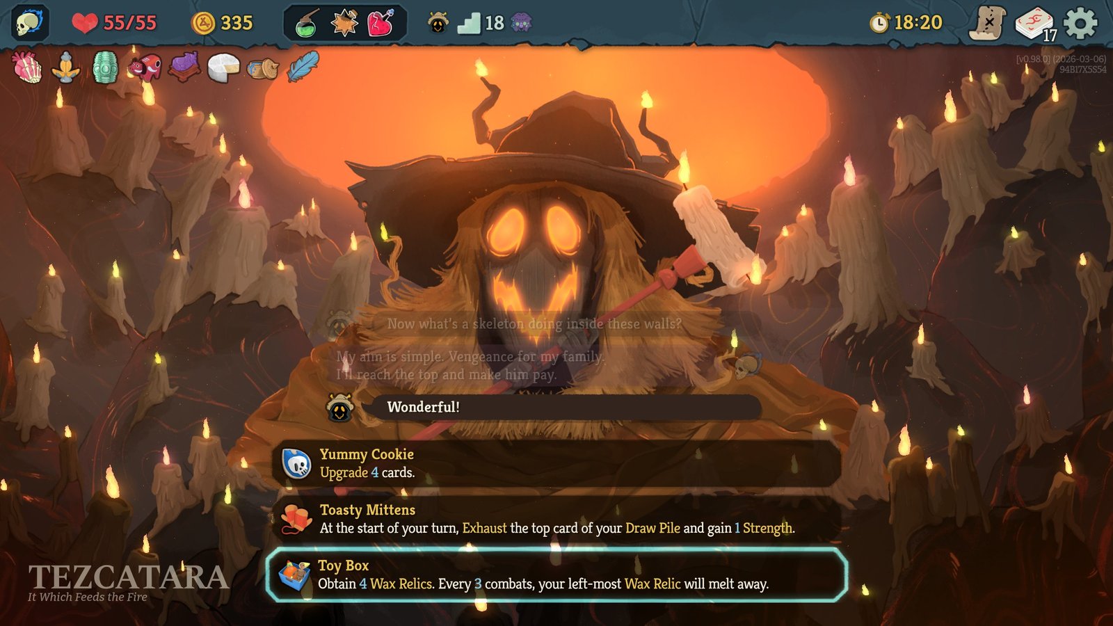 A witch offers multiple blessings in Slay the Spire 2
