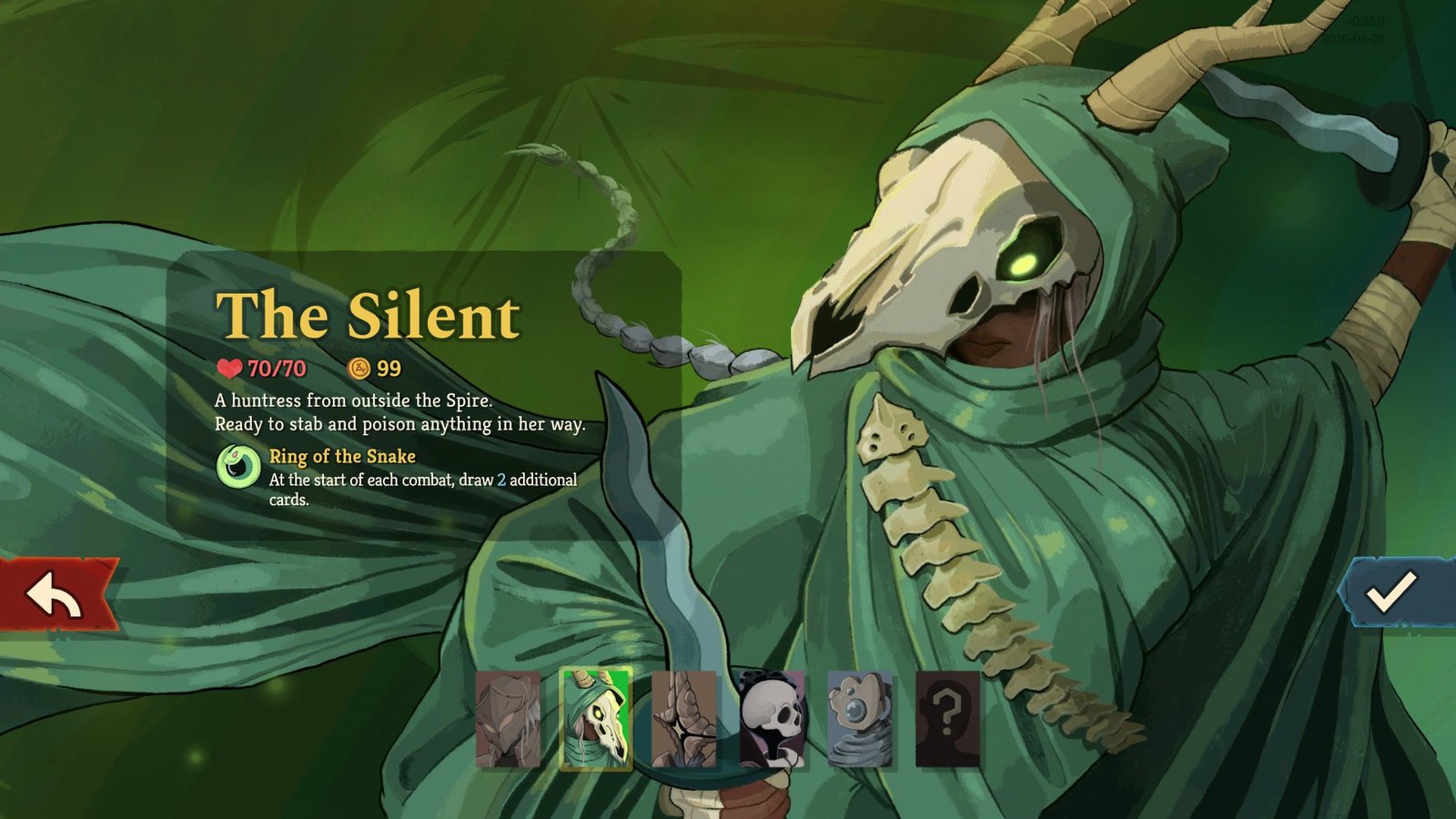 The Silent's Splash art in Slay the Spire 2