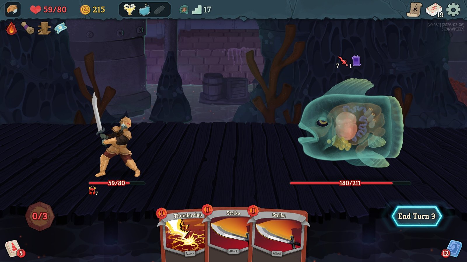 The Soul Fish preparing to attack and apply Beckon in Slay the Spire 2