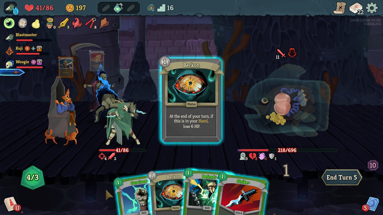 The Beckon card in Slay the Spire 2