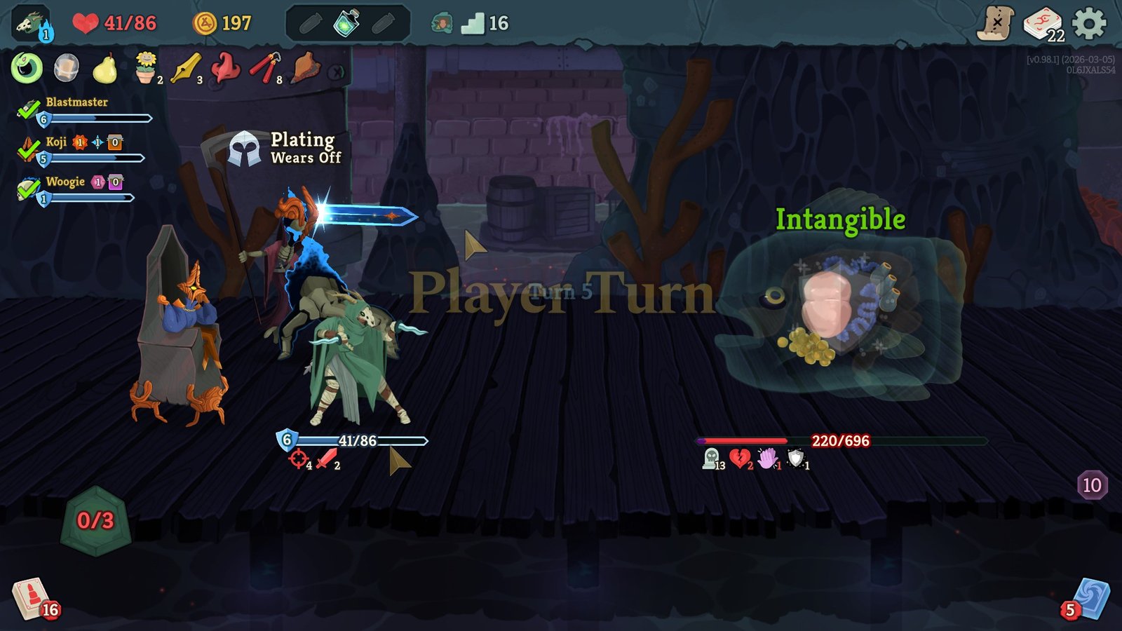 The Soul Fysh gaining Intangible in Slay the Spire 2