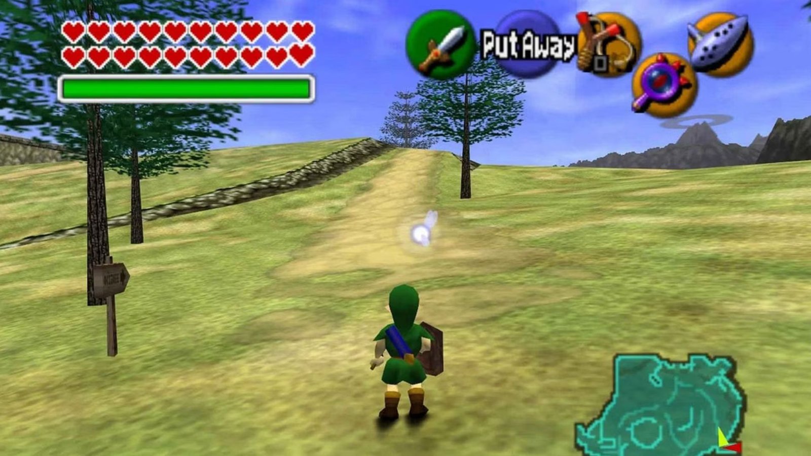 Link exploring hyrule in The Legend of Zelda Ocarina of Time