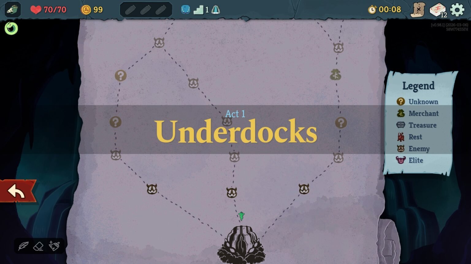 The Underdocks map in Slay the Spire 2