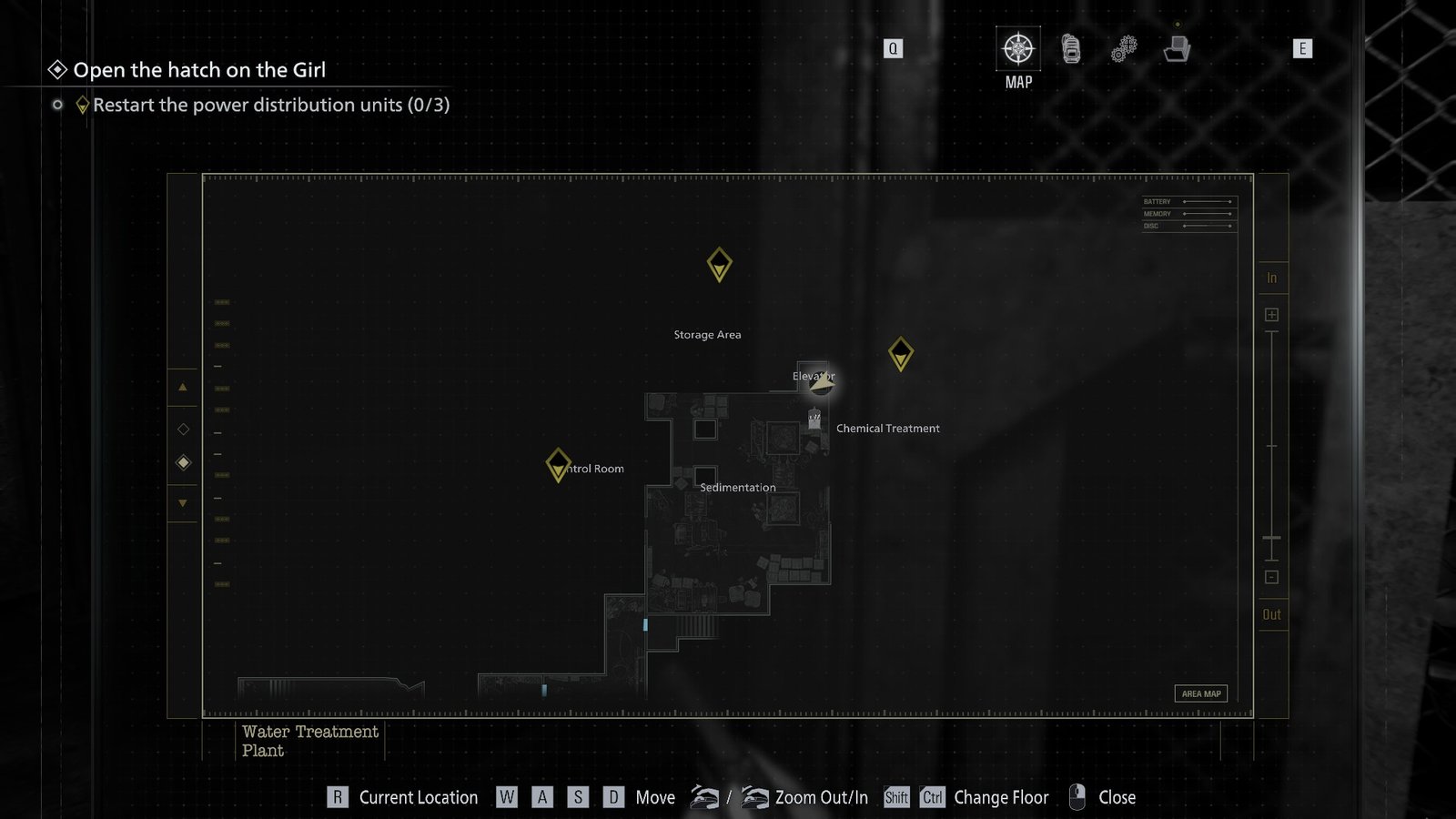 A map for the Water Treatment facility in RE9