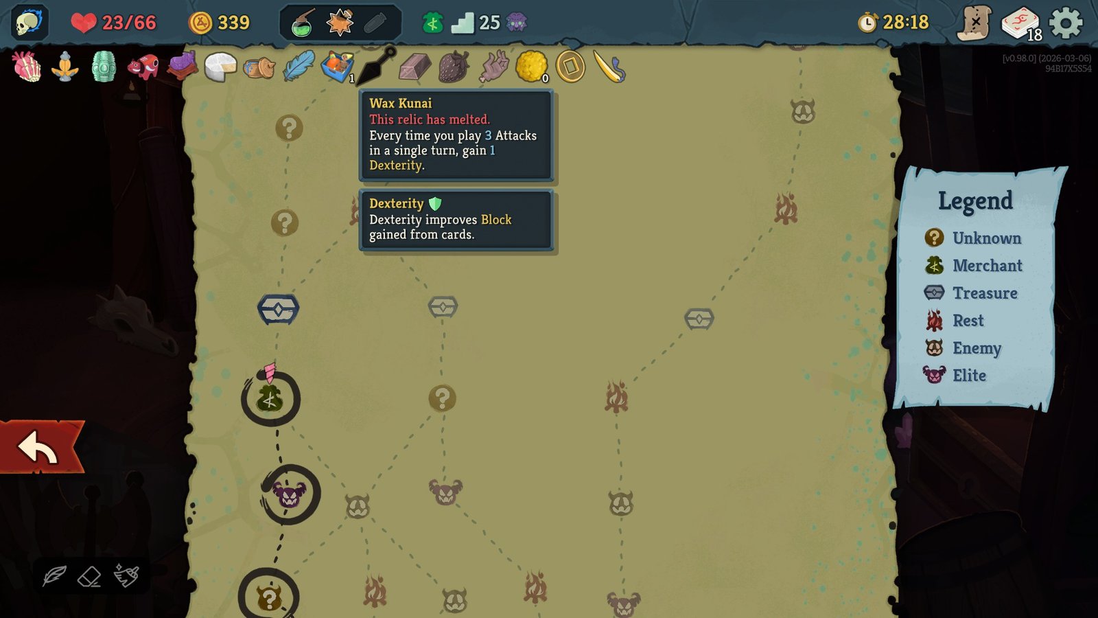 A wax relic melted in Slay the Spire 2