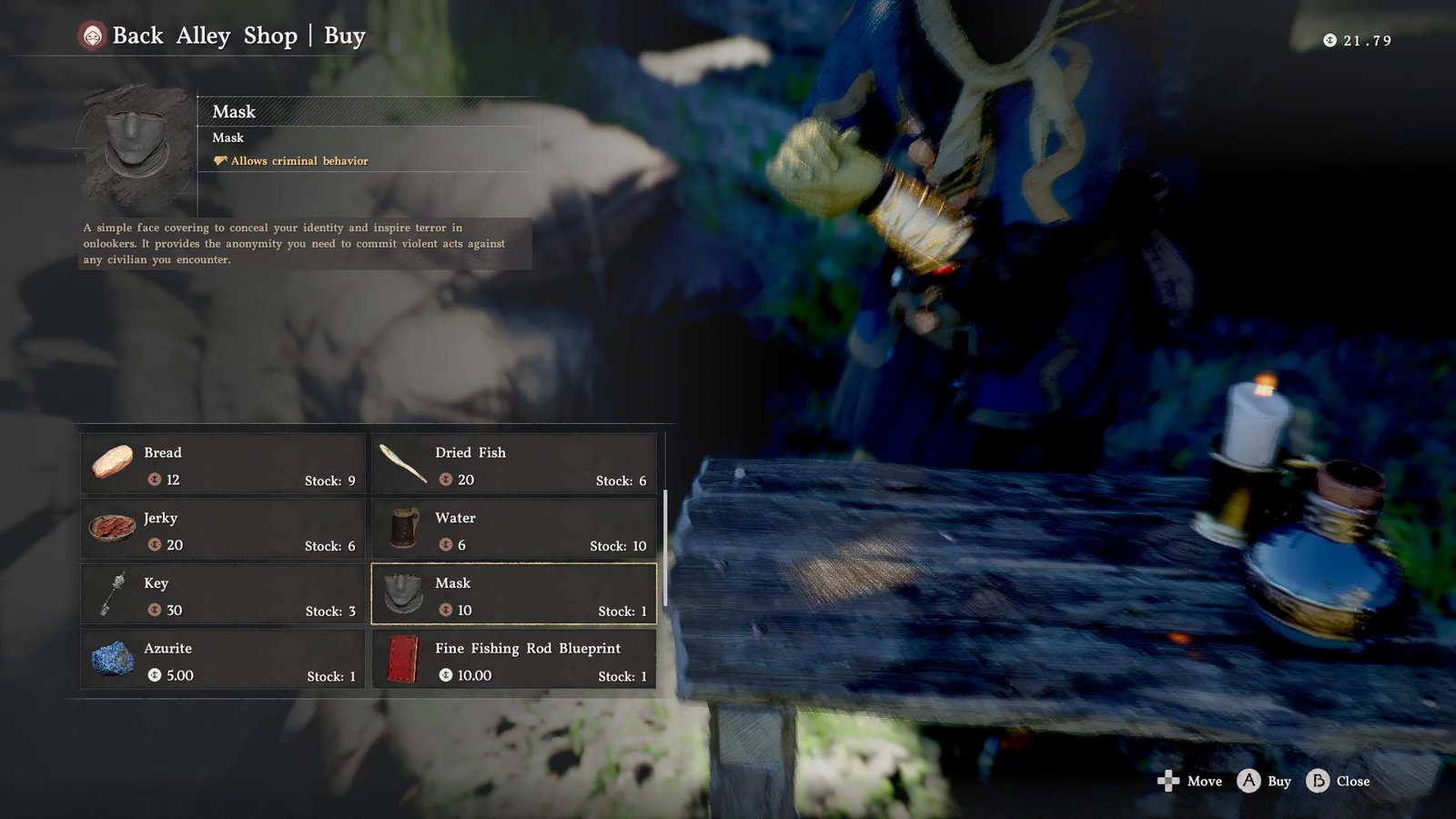 Buying a mask from the merchant