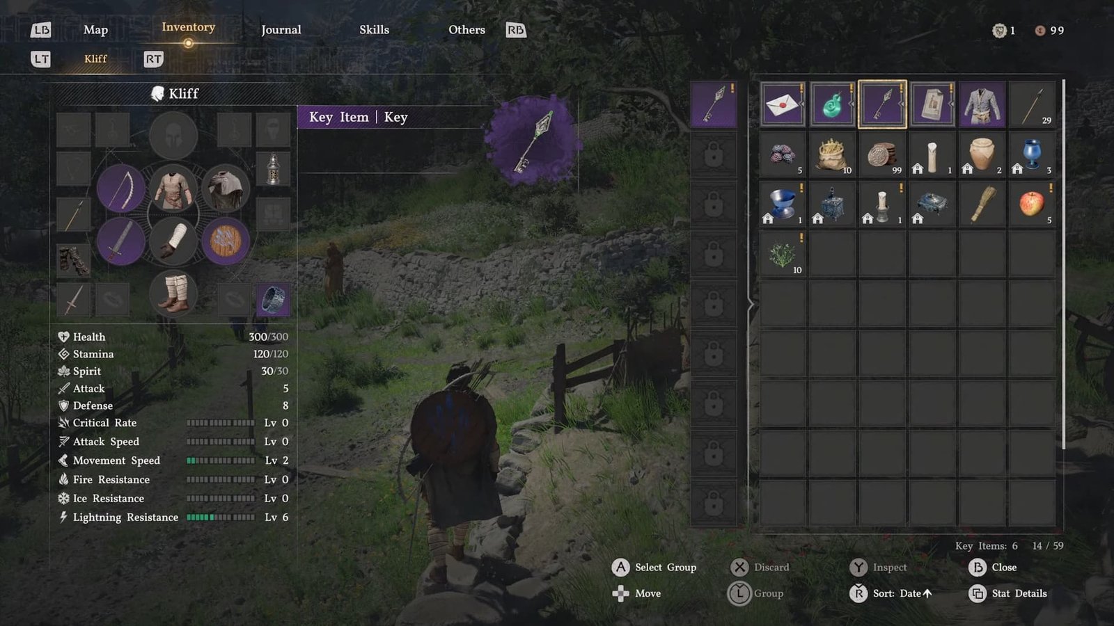 Finding the key in your inventory
