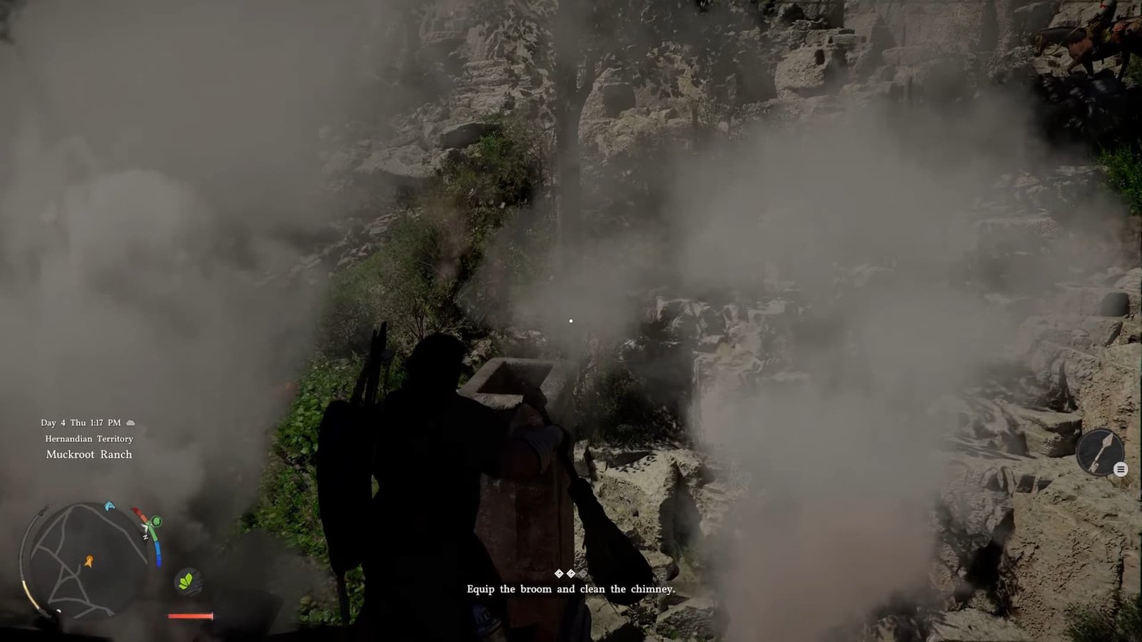 Sweeping the chimney