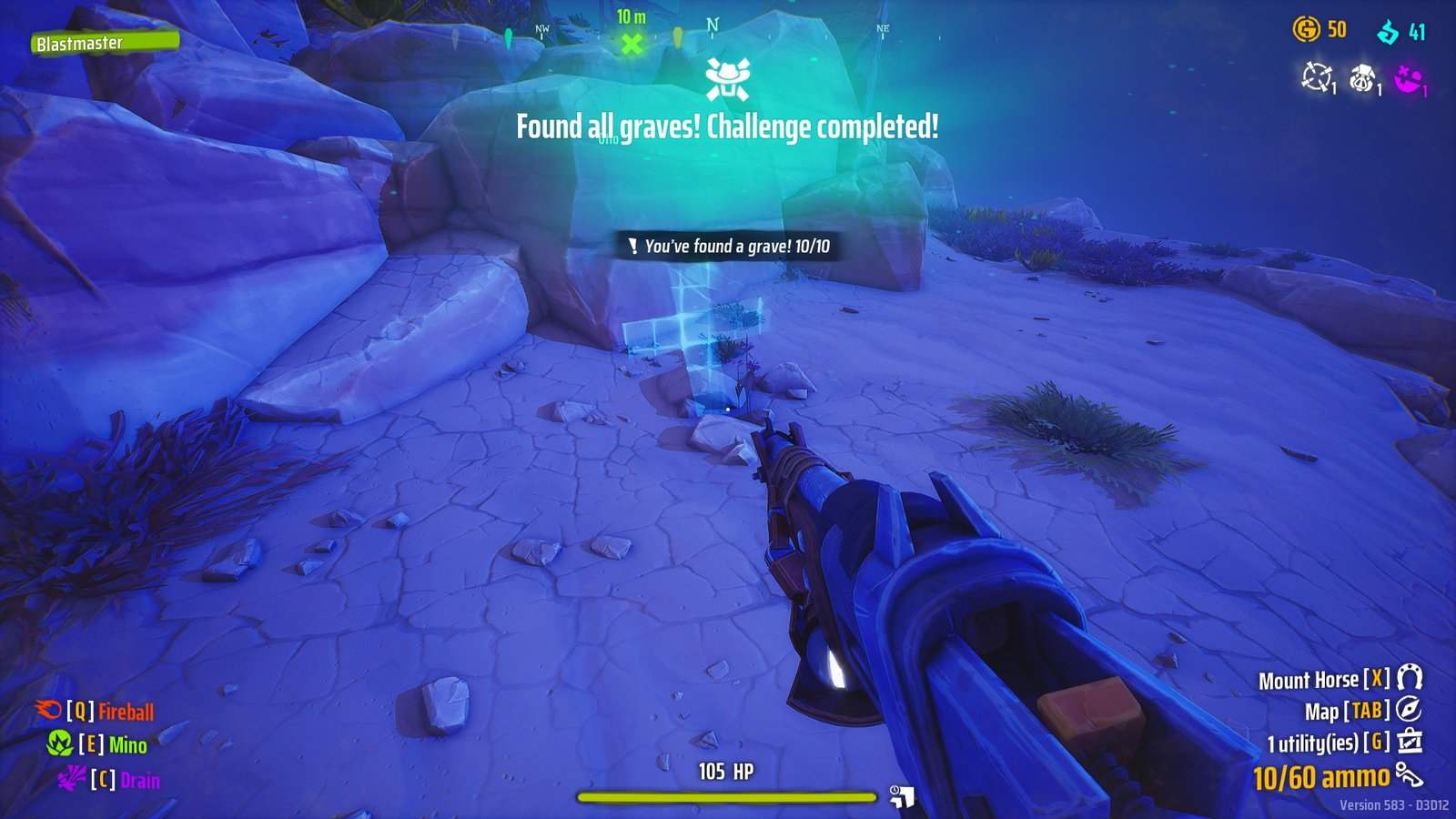 The final Canyon Grave, alongside the pop up for finding them all