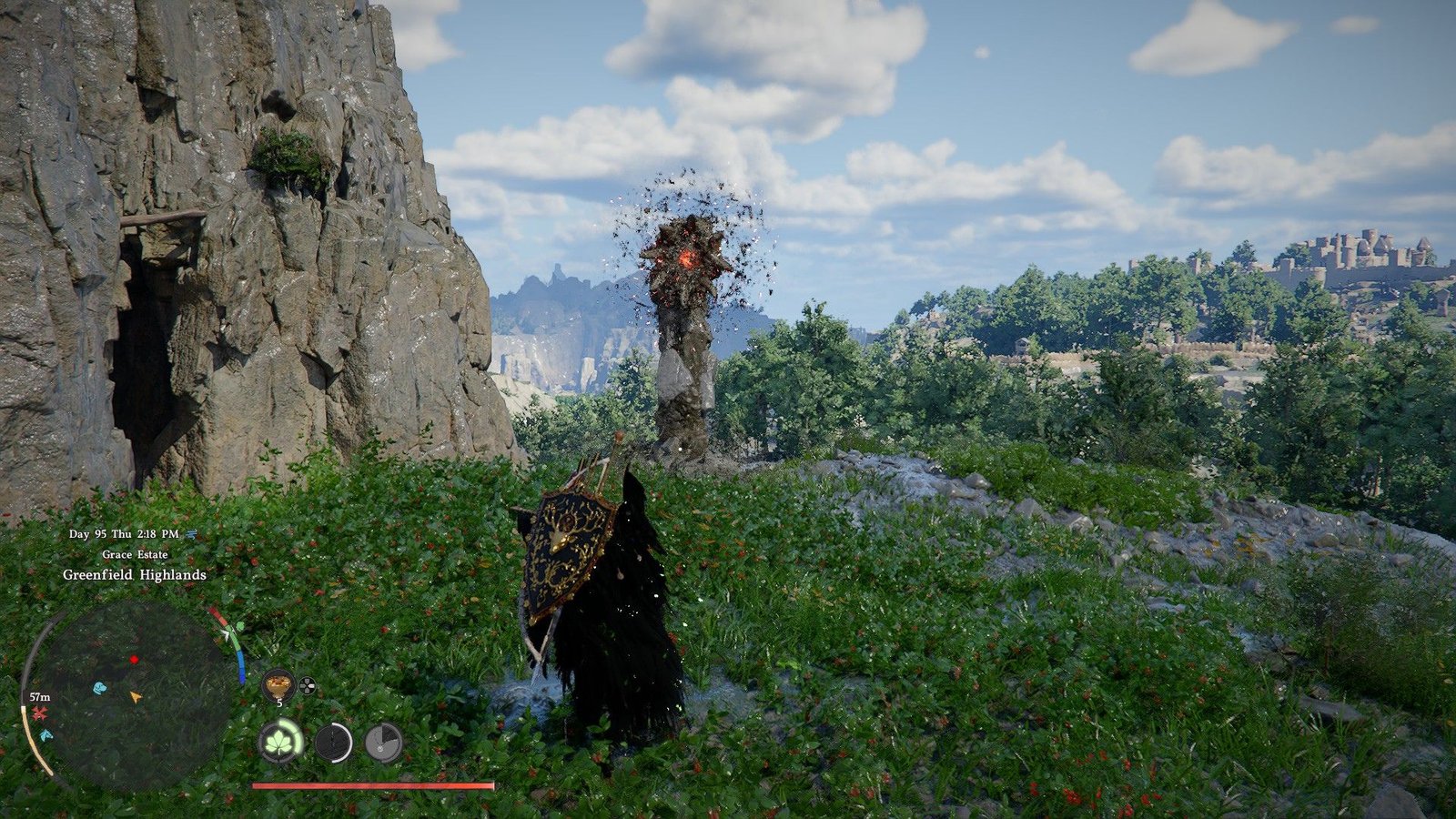 Fighting an Abyss enemy in Crimson Desert