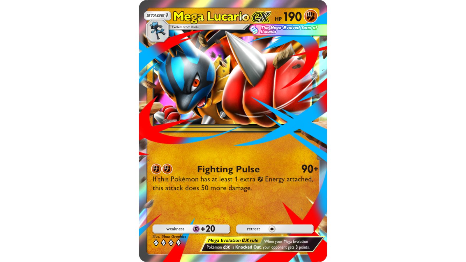 Pokemon TCG Pocket Pulsing Aura Mega Lucario EX card