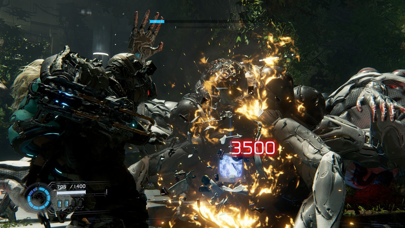 Hugh uses a finisher on the Garden Keeper in Pragmata