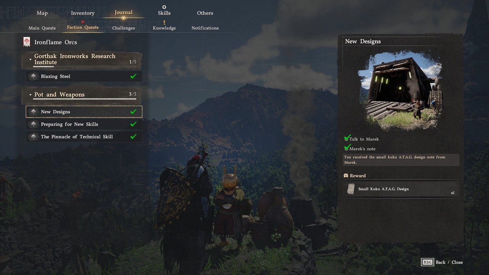 Quest that rewards the Small Kuku ATAG Design Crimson Desert