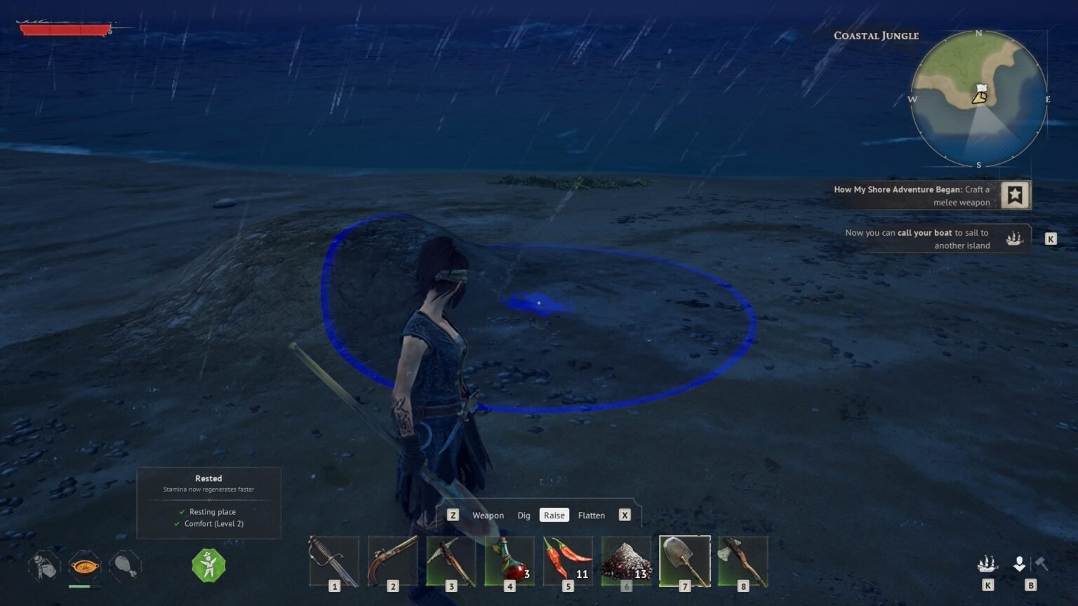 Windrose Using a Shovel
