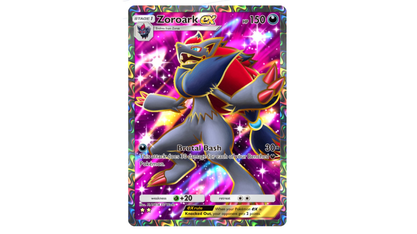 Pokemon TCG Pocket Pulsing Aura Zoroark EX card