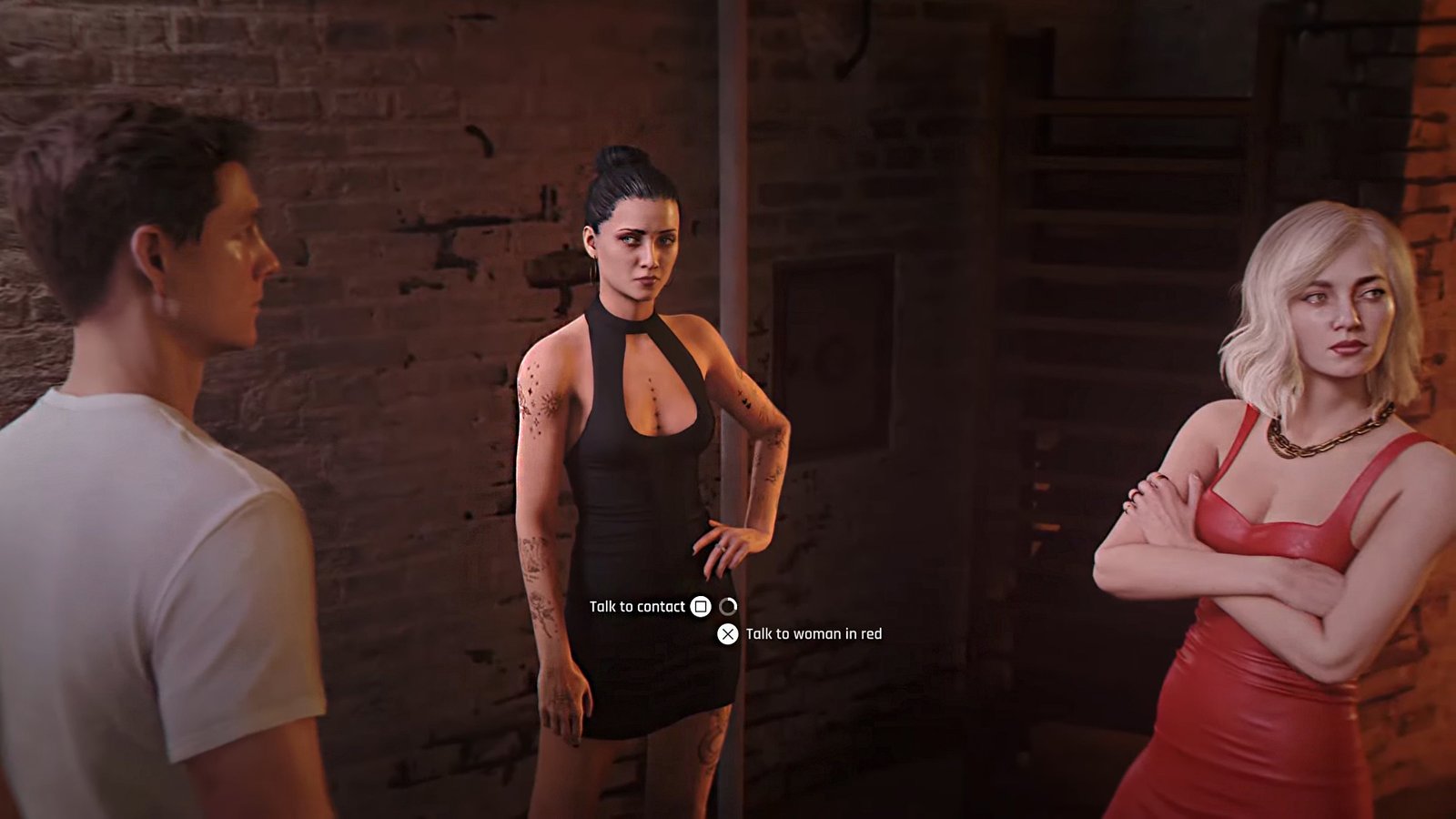007 Contact with Woman in Red covnersation