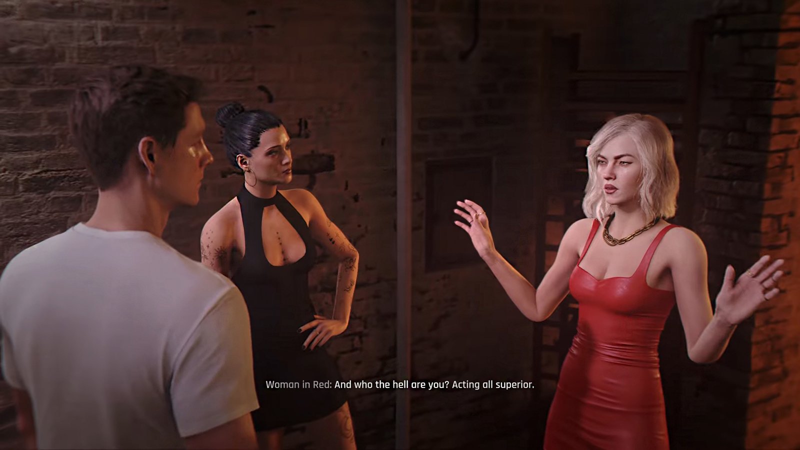 007 Woman in Red Angry on Bond