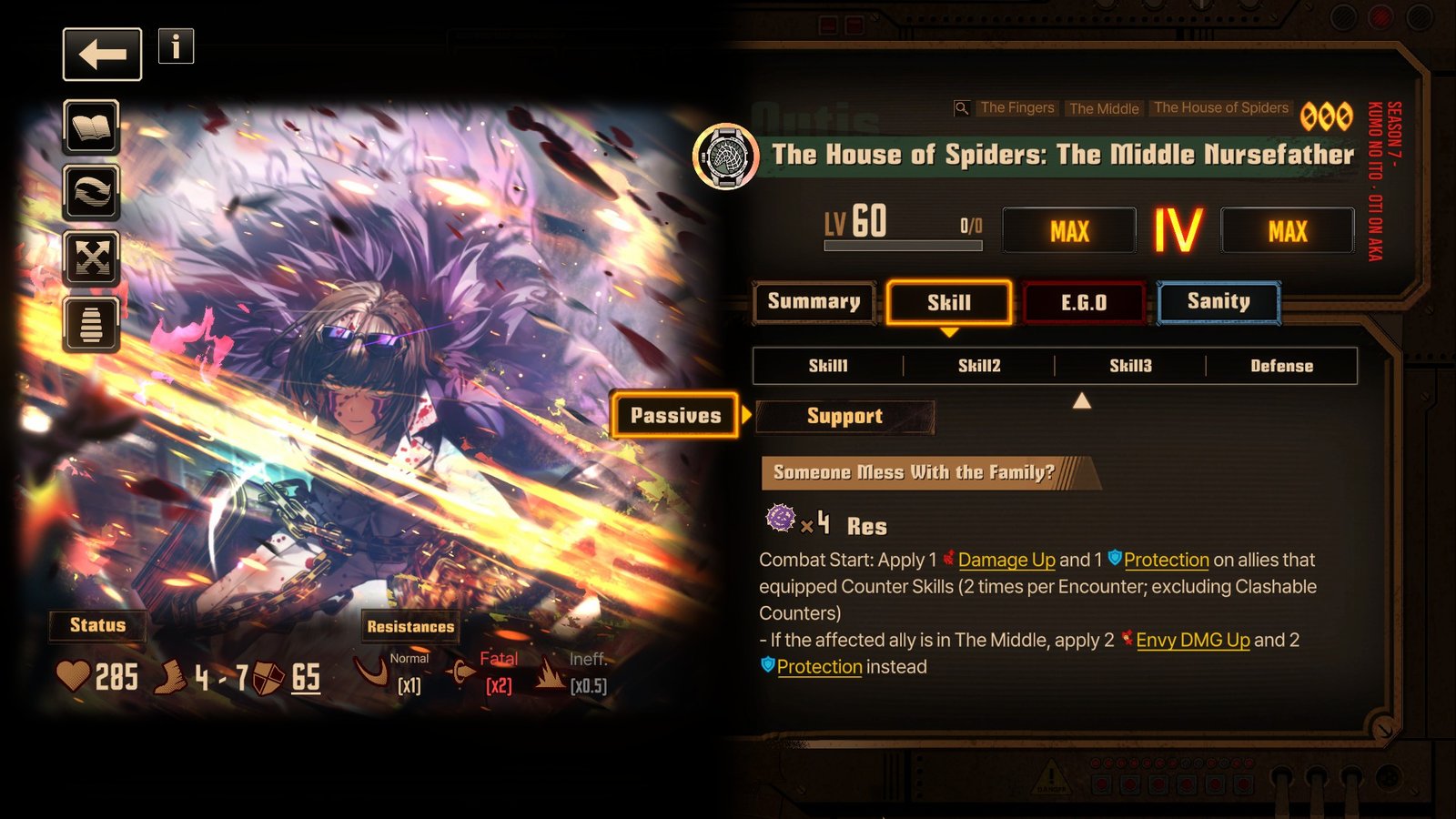 Outis's Support Passive