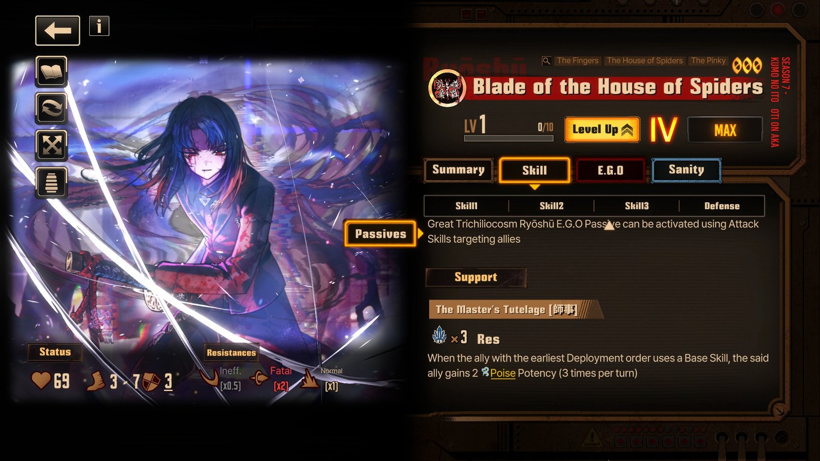 Ryoshu's Support passive