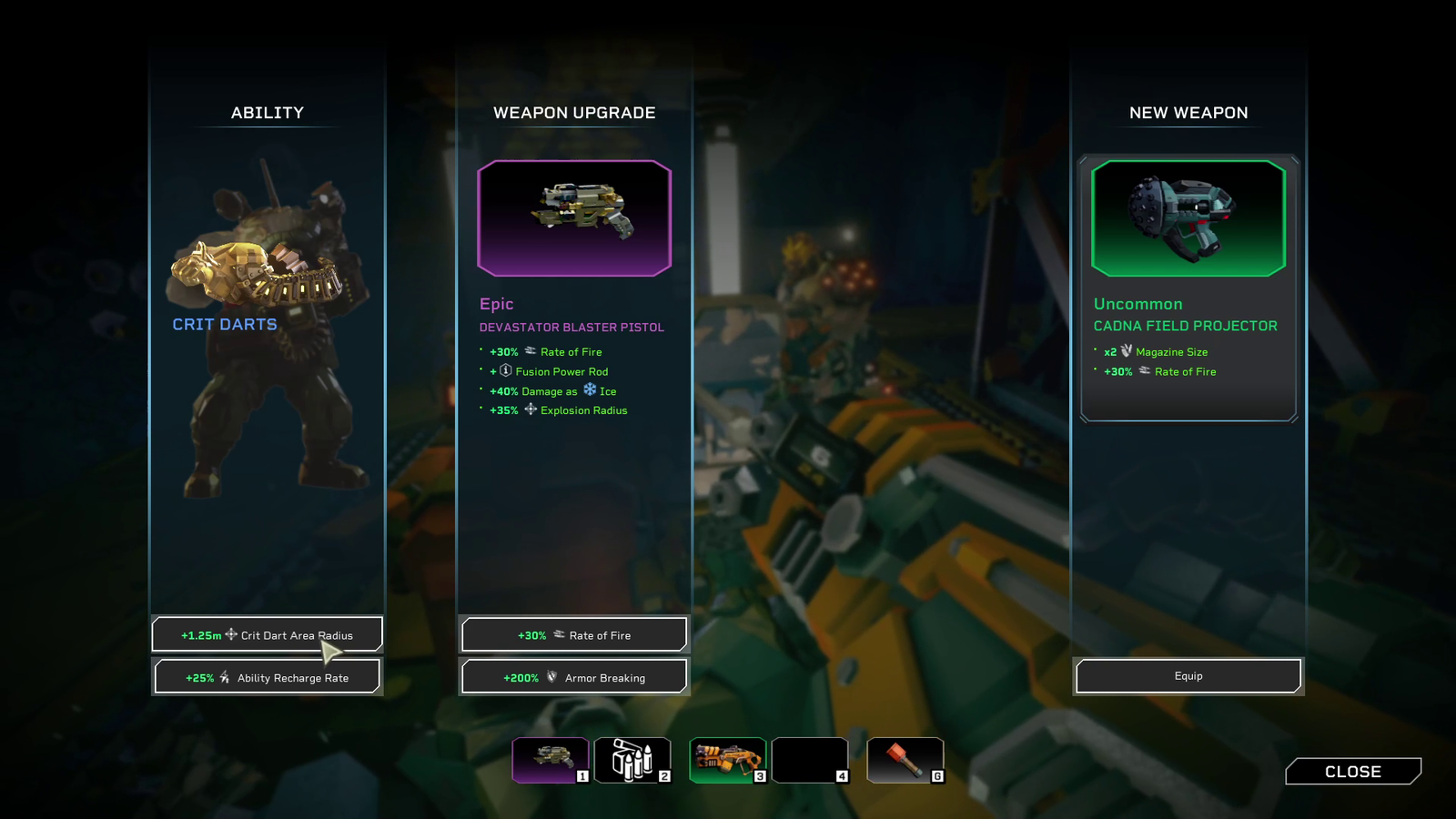 Selecting workshop upgrades