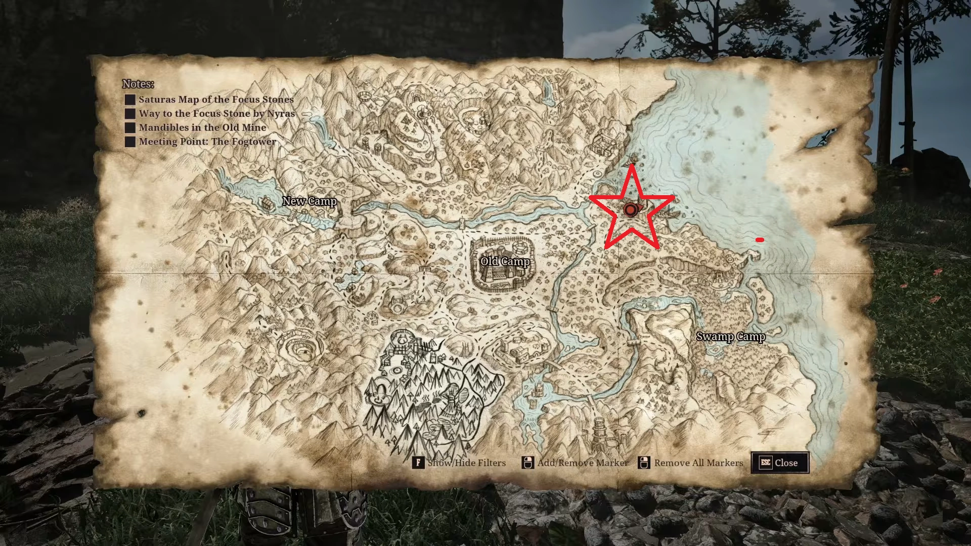 Gothic 1 Remake Fog Tower Location on Map
