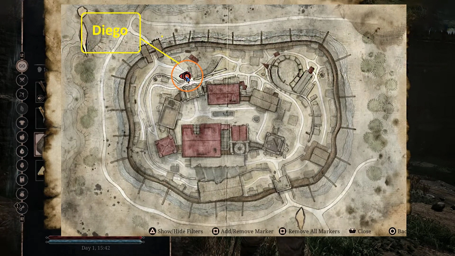 Gothic Remake Diego Old camp Chapter 1 Location