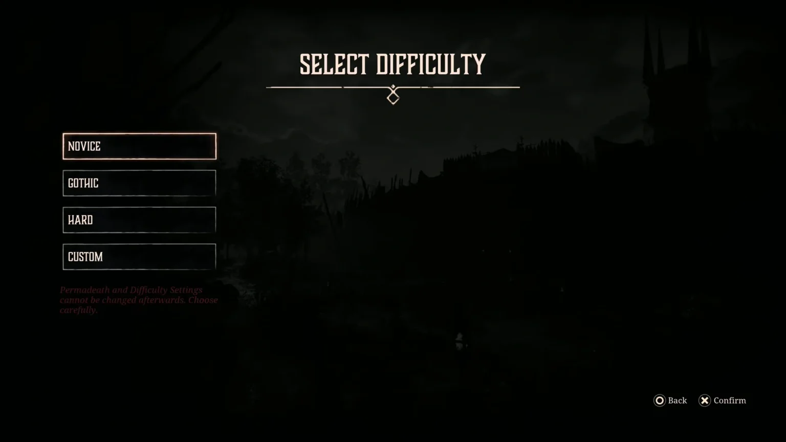 Gothic Remake Difficulty Option Menu