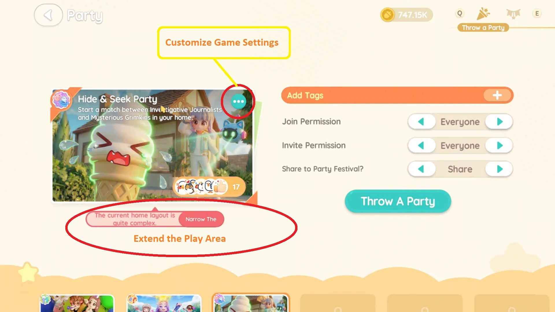 Heartopia Hide and Seek Host Screen Customize Settings
