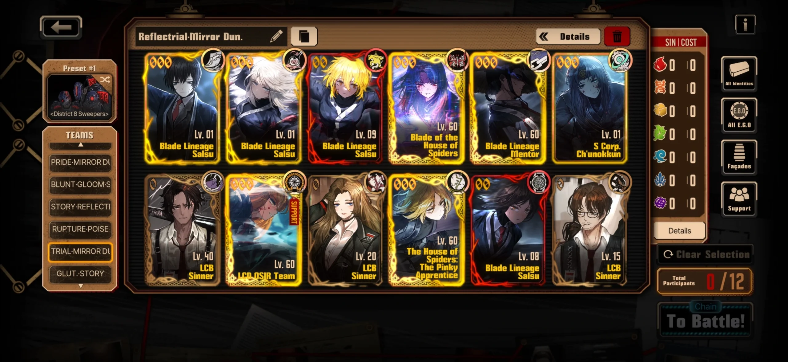 The Blade Lineage Lineup for LCD OSIR Team Ishmael