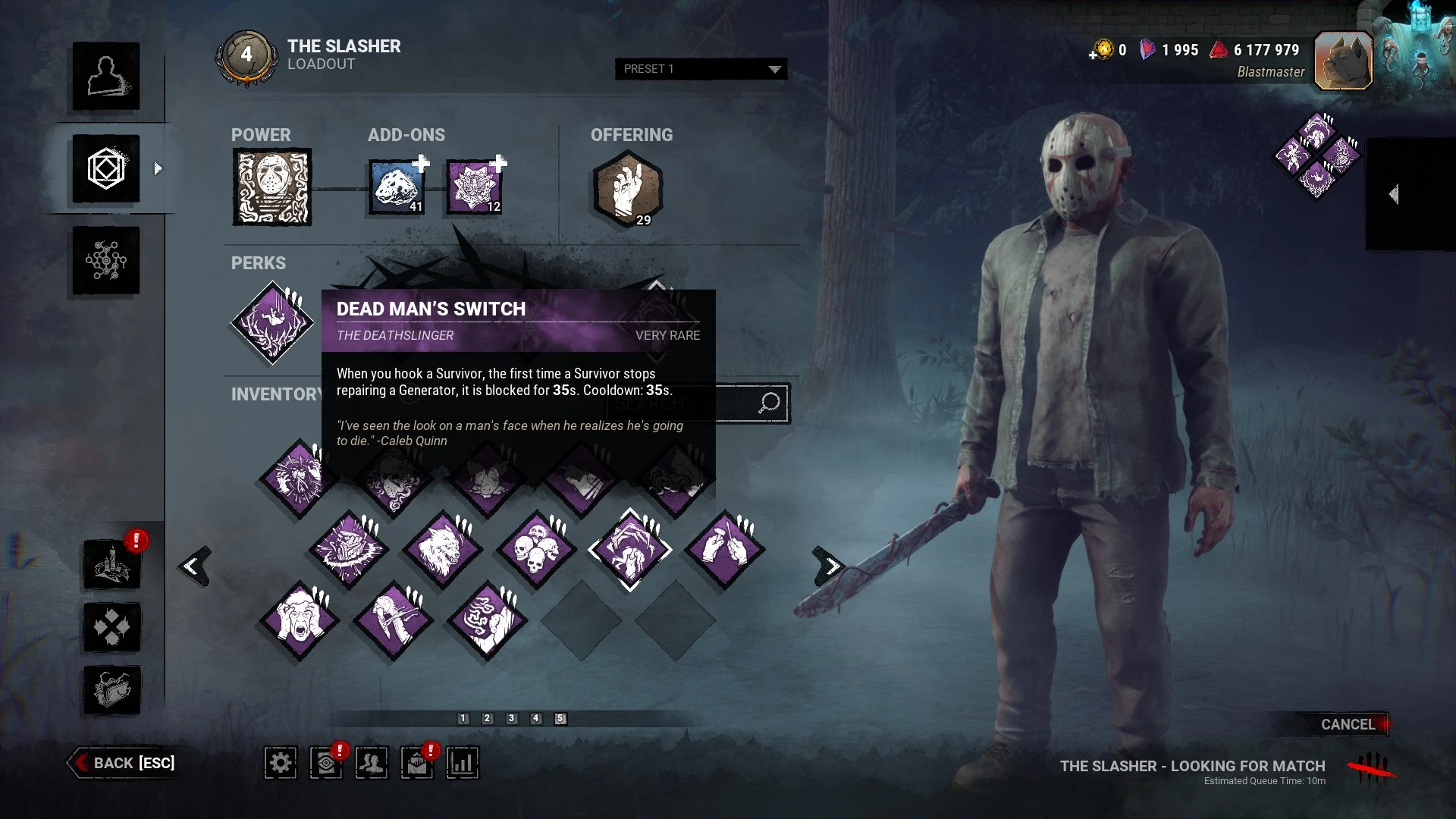 The third perk set for Jason in Dead by Daylight