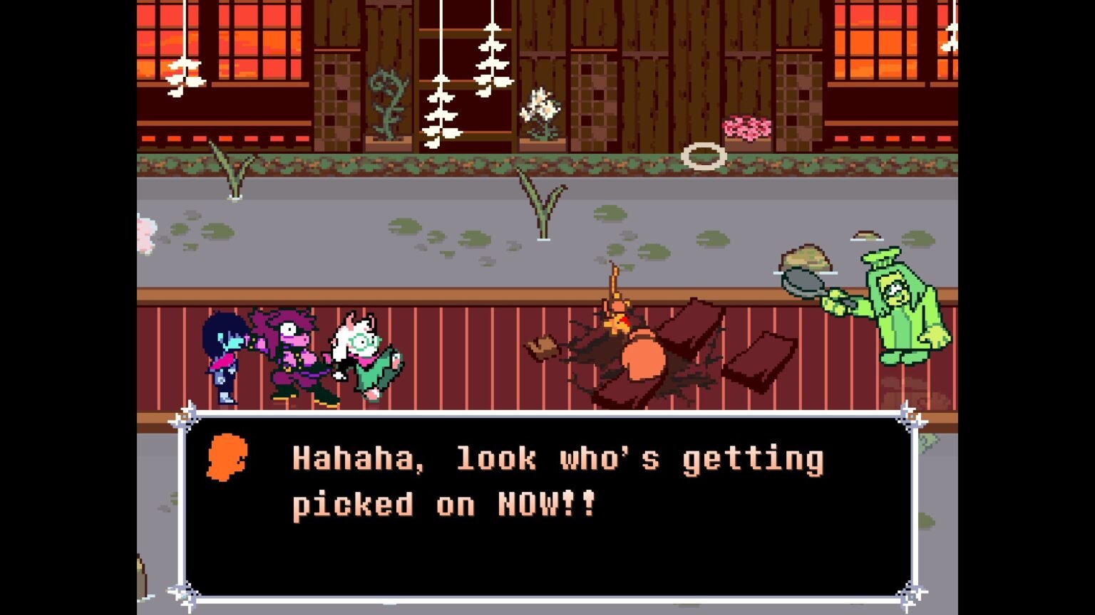 The start of the fight against Orange and Green in Deltarune Chapter 5