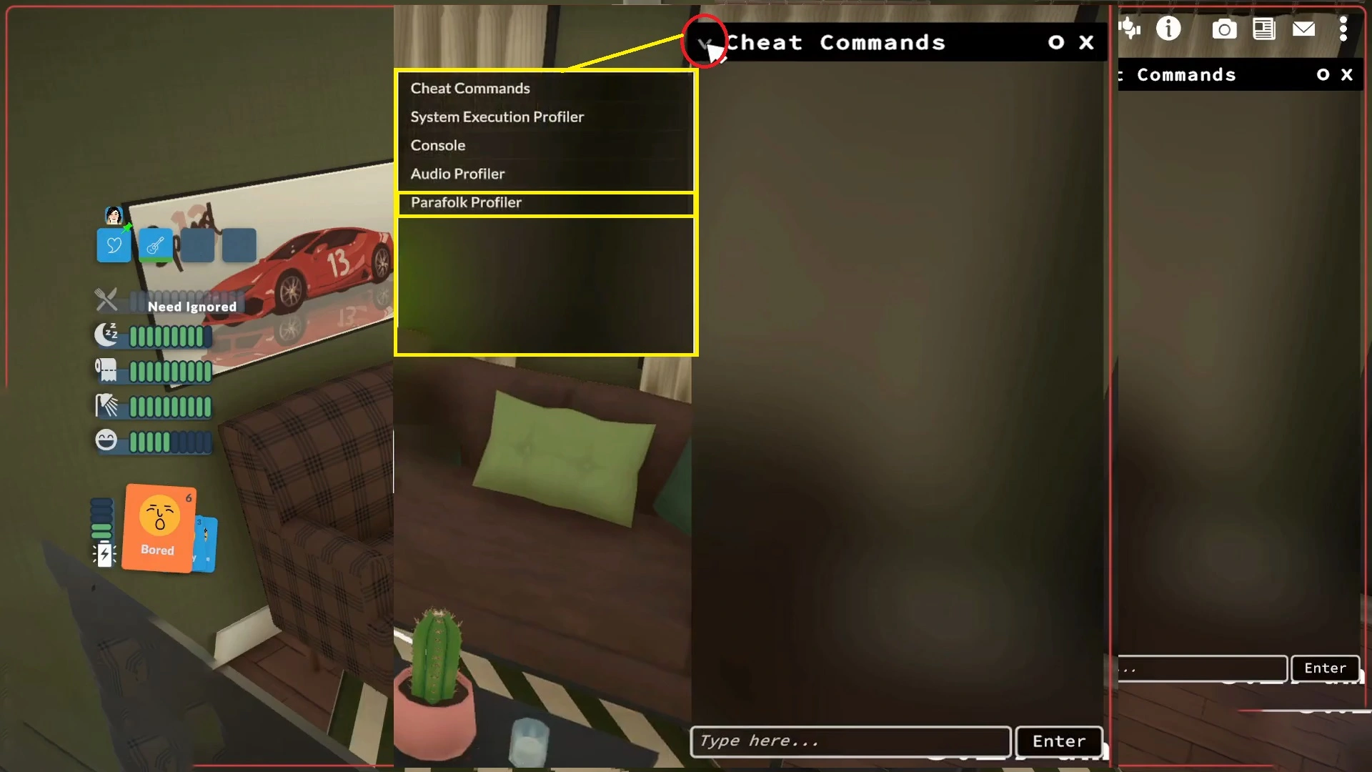Paralives Cheat Command Options