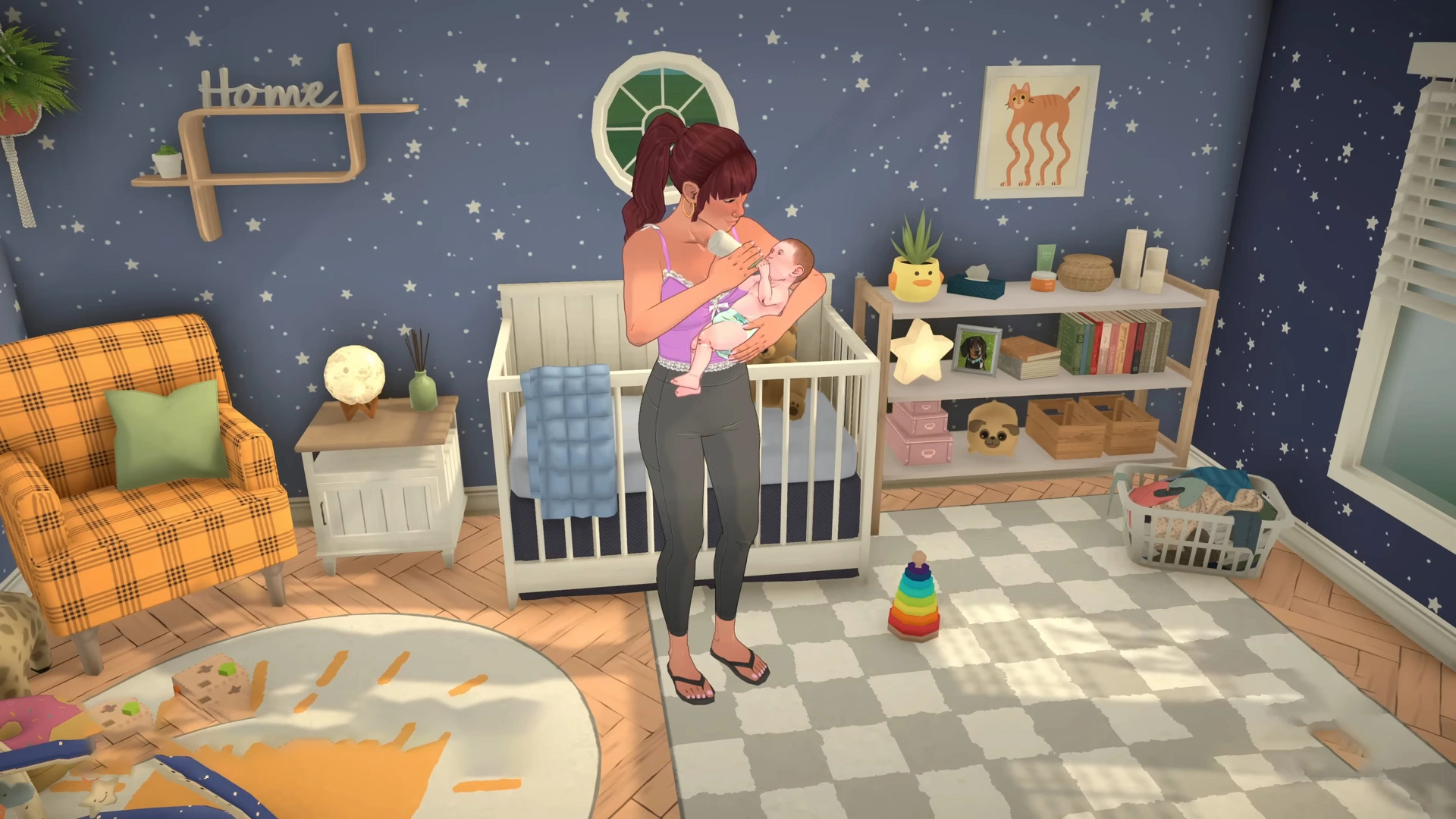 Paralives WOman feeding bottle