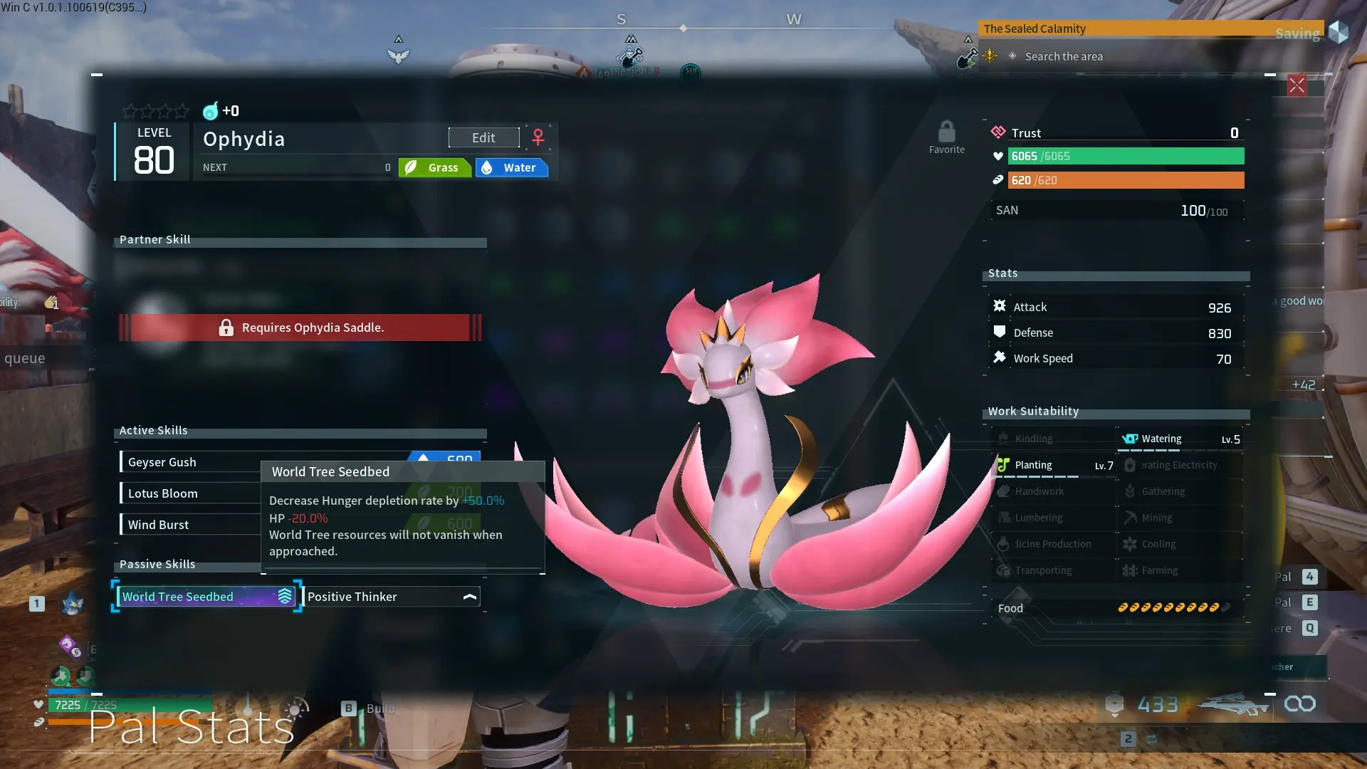 A world tree exclusive passive in palworld
