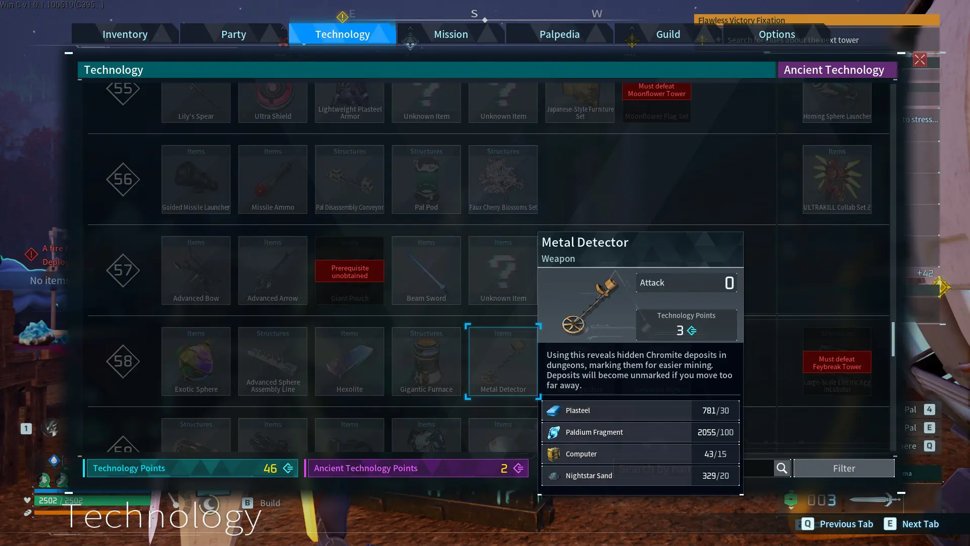 The metal detector in Palworld 1.0
