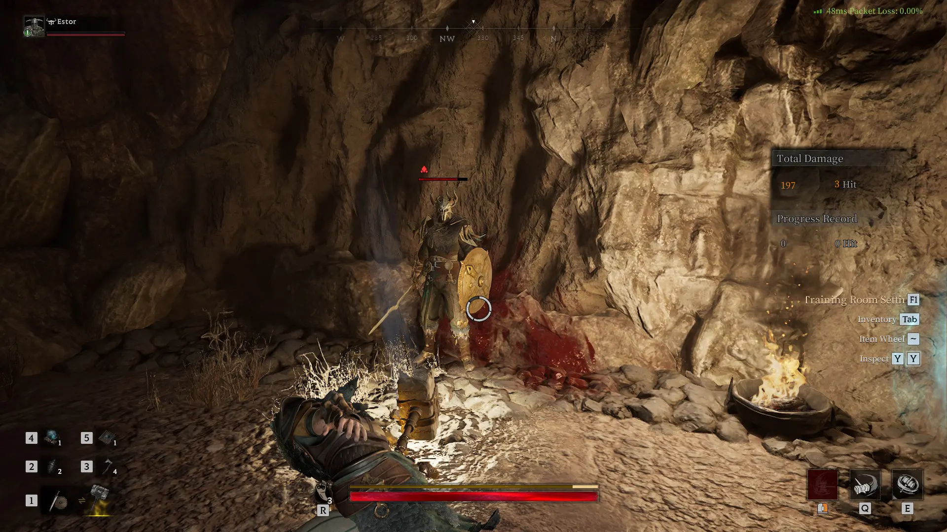 A massive hammer slam in Mistfall Hunter