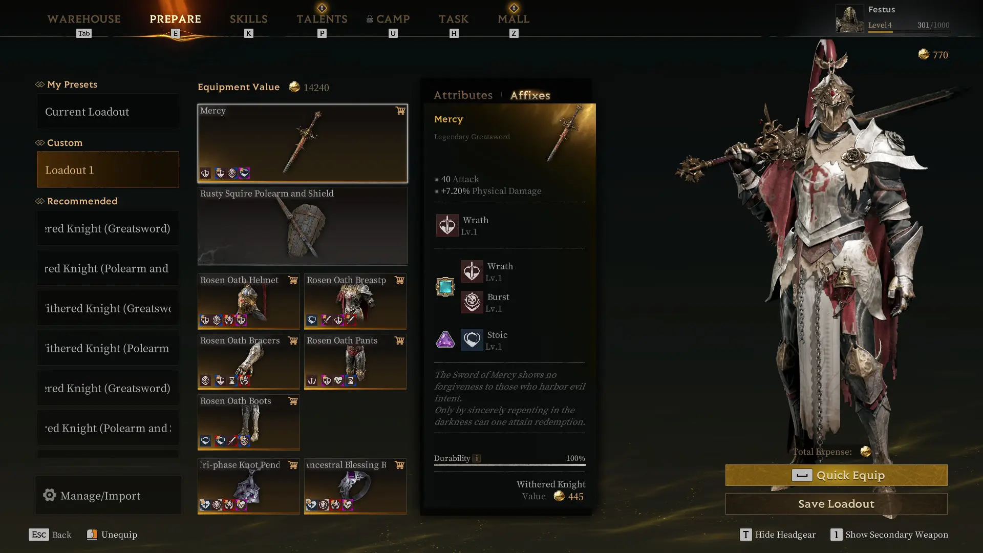 The best solo build in Mistfall Hunter